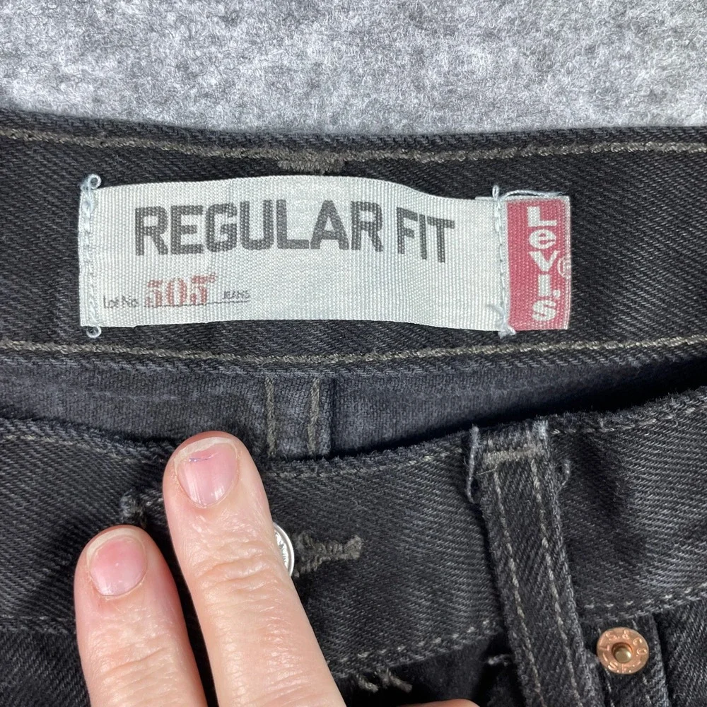 Vintage Levi's Jeans Mens 29x32 (Fits 26x31) Black 505 Regular Fit Straight Leg